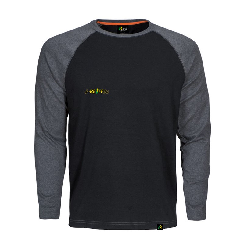 Langarm T-Shirt mit Logo in schwarz/grau XL